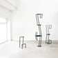 Modern Armless Bar Stool Indoor Round Seat Bar Chair with Metal Legs