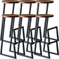 Modern Armless Bar Stool Indoor Round Seat Bar Chair with Metal Legs