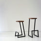 Modern Armless Bar Stool Indoor Round Seat Bar Chair with Metal Legs