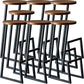 Modern Armless Bar Stool Indoor Round Seat Bar Chair with Metal Legs