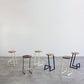 Modern Armless Bar Stool Indoor Round Seat Bar Chair with Metal Legs
