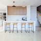 Saddle Seat Armless Bar Stool Modern Backless Bar Chair with Metal Footrest