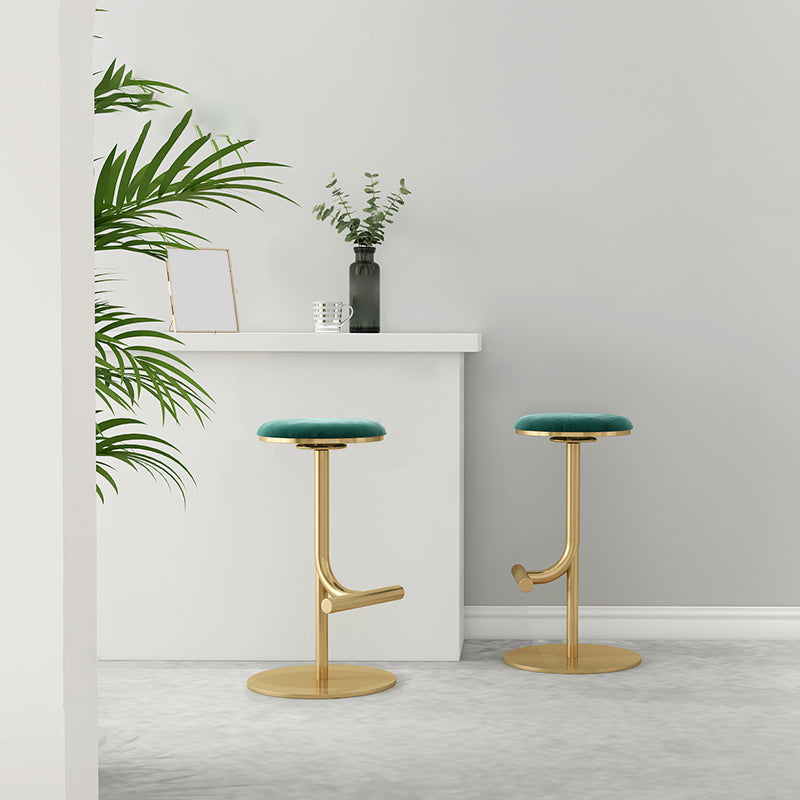 Taburete de bar con asiento redondo moderno y altura ajustable sin respaldo
