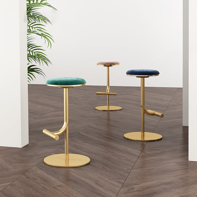 Taburete de bar con asiento redondo moderno y altura ajustable sin respaldo