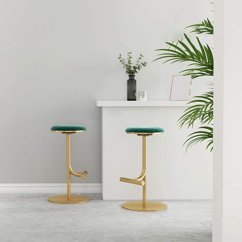 Taburete de bar con asiento redondo moderno y altura ajustable sin respaldo