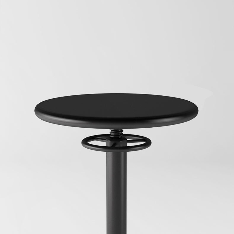 Taburete de bar con asiento redondo moderno y altura ajustable sin respaldo