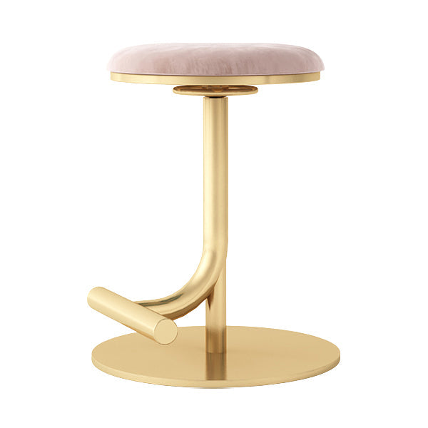 Taburete de bar con asiento redondo moderno y altura ajustable sin respaldo