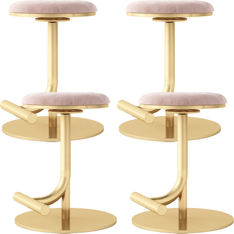 Taburete de bar con asiento redondo moderno y altura ajustable sin respaldo