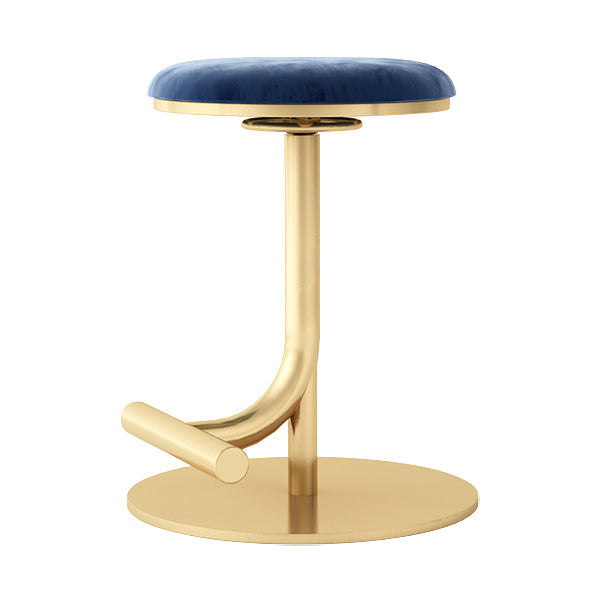 Taburete de bar con asiento redondo moderno y altura ajustable sin respaldo