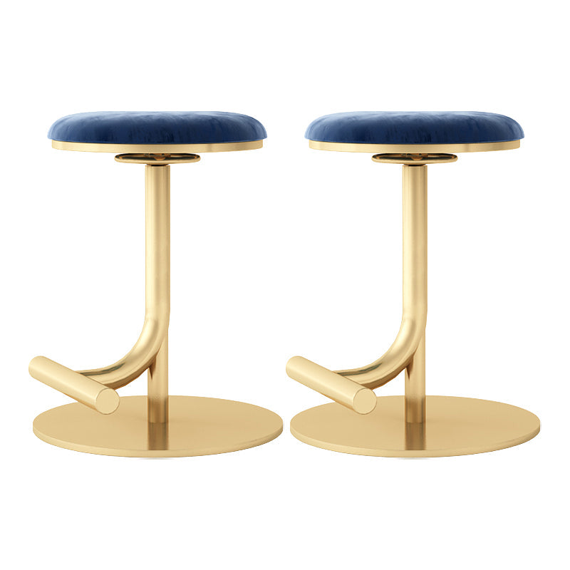 Taburete de bar con asiento redondo moderno y altura ajustable sin respaldo