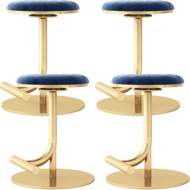 Taburete de bar con asiento redondo moderno y altura ajustable sin respaldo