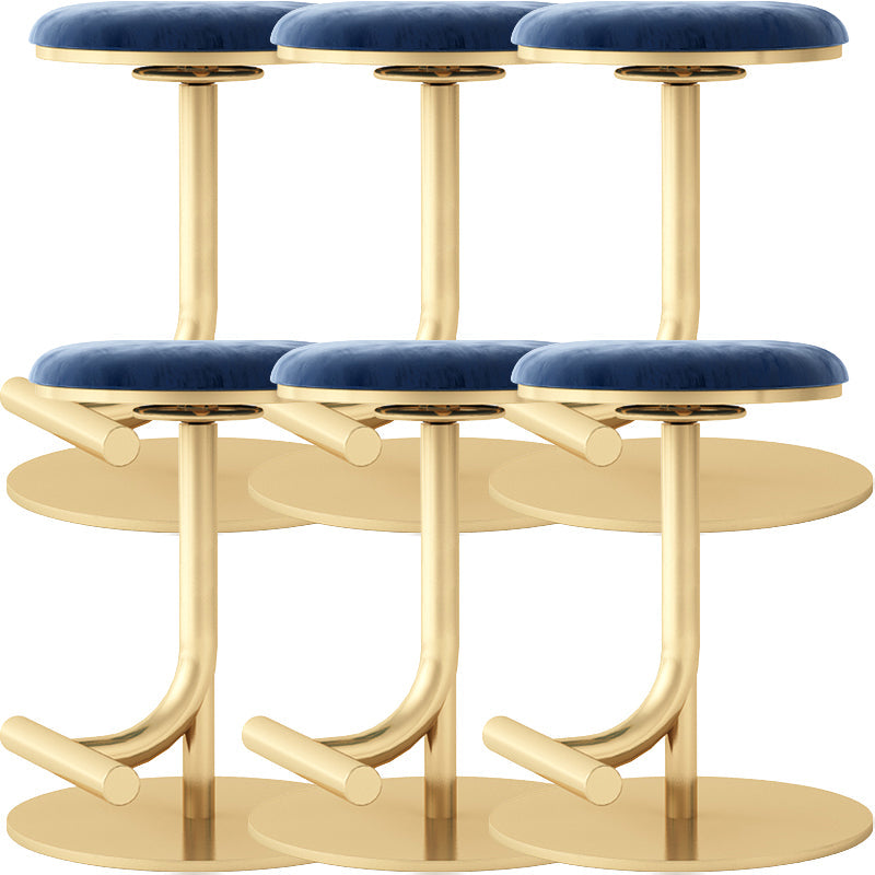 Taburete de bar con asiento redondo moderno y altura ajustable sin respaldo