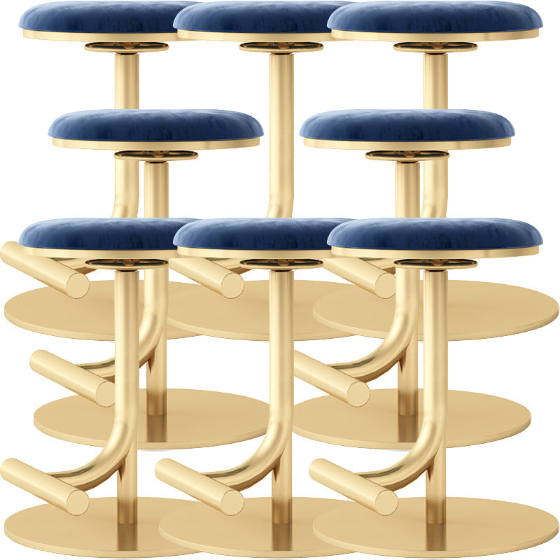 Taburete de bar con asiento redondo moderno y altura ajustable sin respaldo