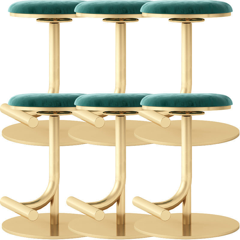 Taburete de bar con asiento redondo moderno y altura ajustable sin respaldo