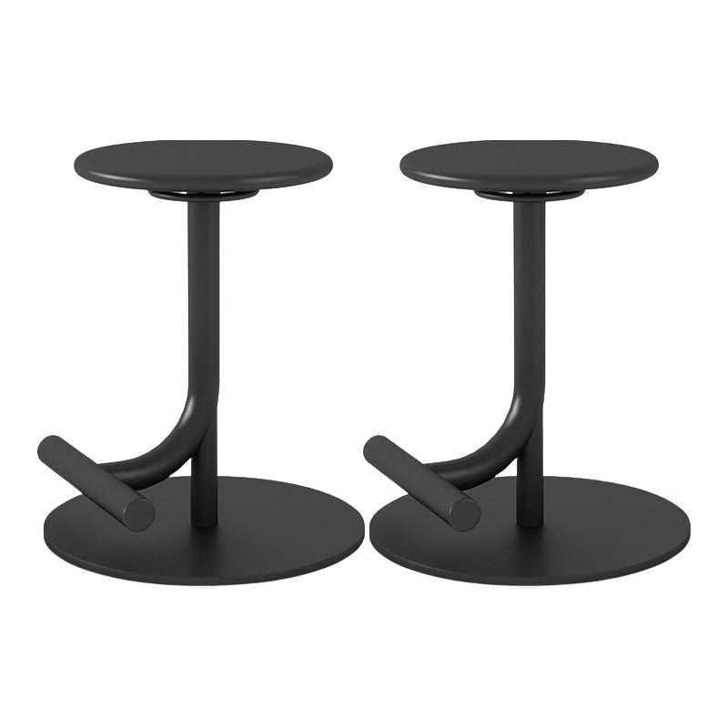 Taburete de bar con asiento redondo moderno y altura ajustable sin respaldo