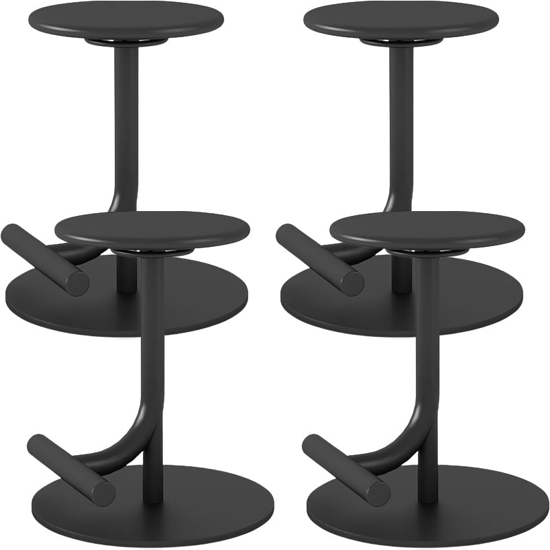 Taburete de bar con asiento redondo moderno y altura ajustable sin respaldo