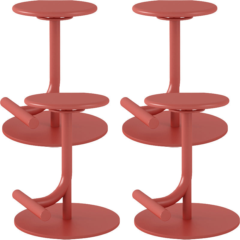 Taburete de bar con asiento redondo moderno y altura ajustable sin respaldo