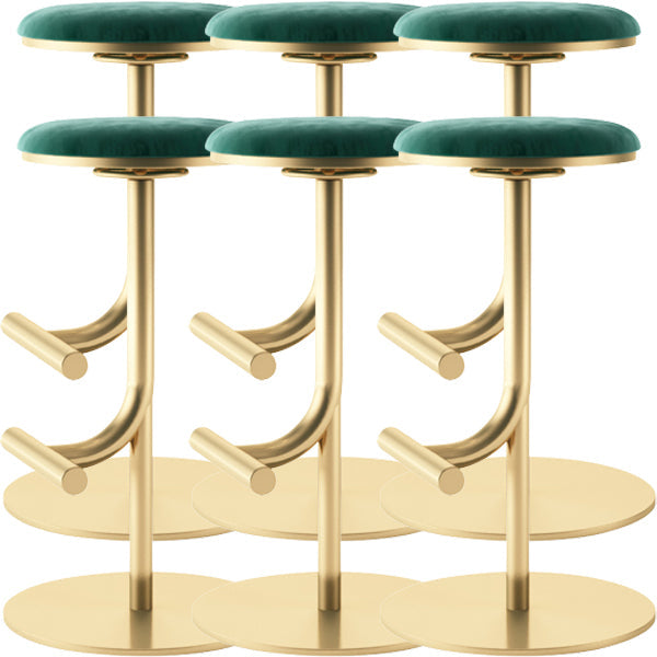 Taburete de bar con asiento redondo moderno y altura ajustable sin respaldo
