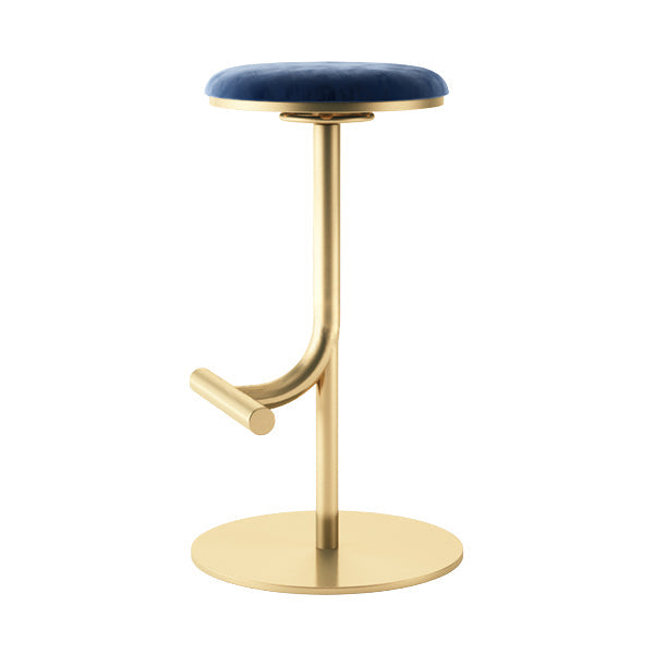 Taburete de bar con asiento redondo moderno y altura ajustable sin respaldo