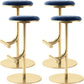 Taburete de bar con asiento redondo moderno y altura ajustable sin respaldo
