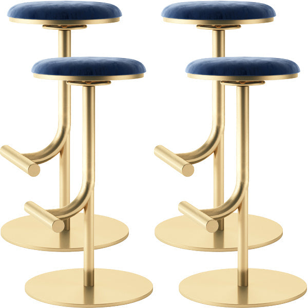 Taburete de bar con asiento redondo moderno y altura ajustable sin respaldo