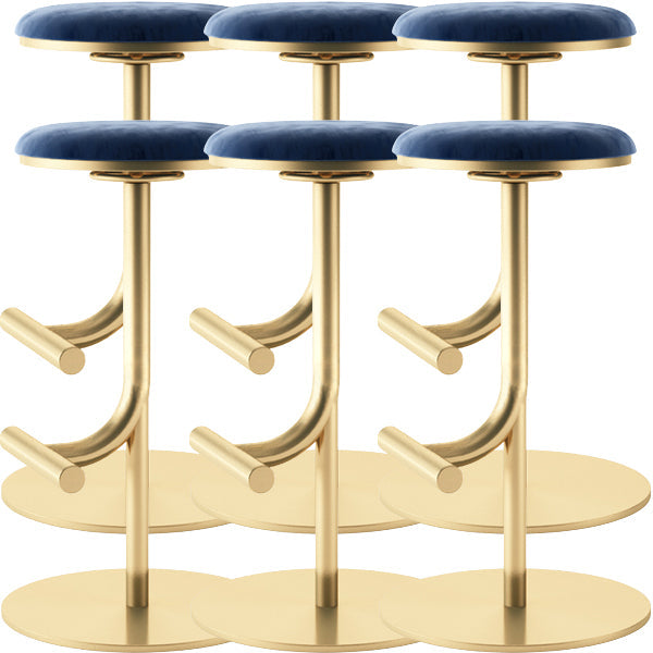 Taburete de bar con asiento redondo moderno y altura ajustable sin respaldo