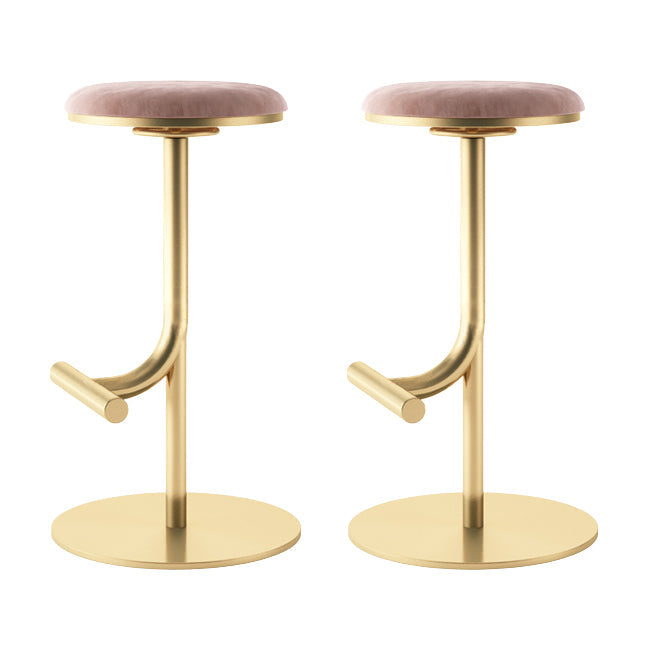 Taburete de bar con asiento redondo moderno y altura ajustable sin respaldo