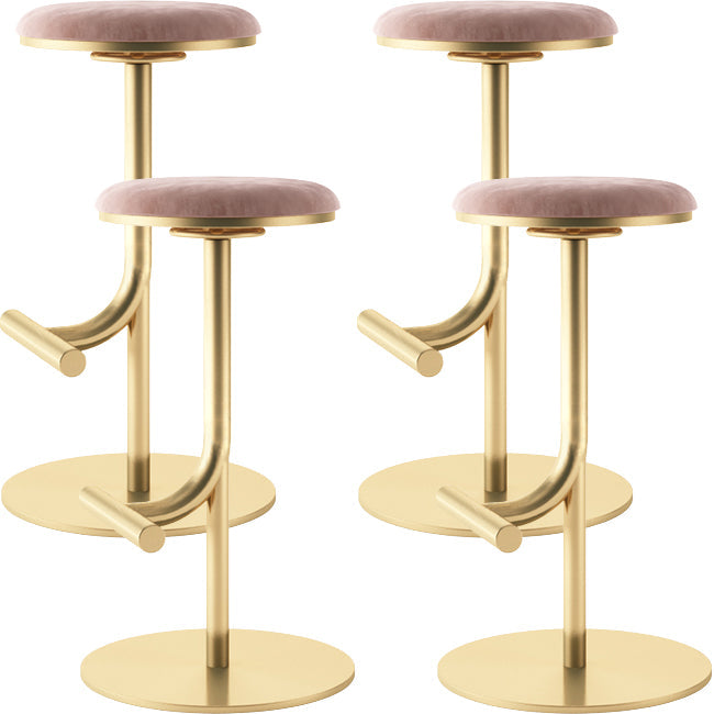 Taburete de bar con asiento redondo moderno y altura ajustable sin respaldo