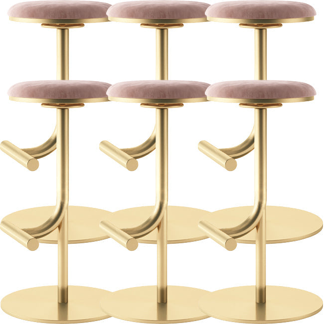 Taburete de bar con asiento redondo moderno y altura ajustable sin respaldo