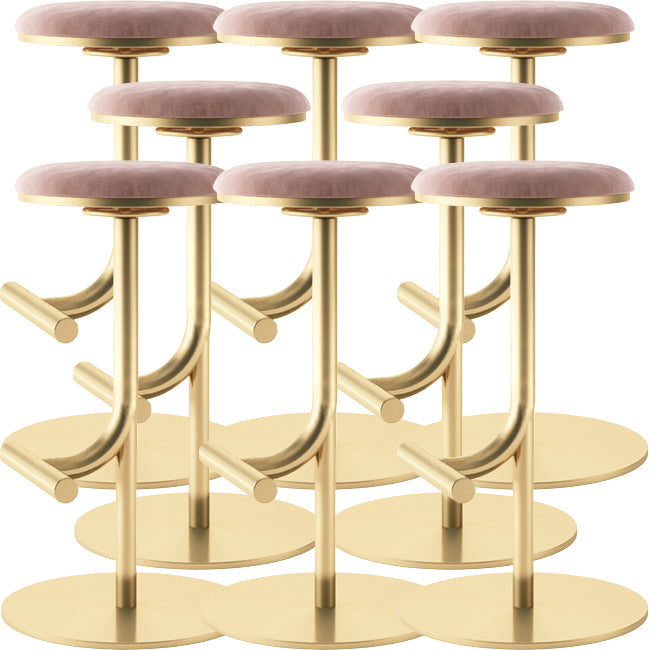 Taburete de bar con asiento redondo moderno y altura ajustable sin respaldo
