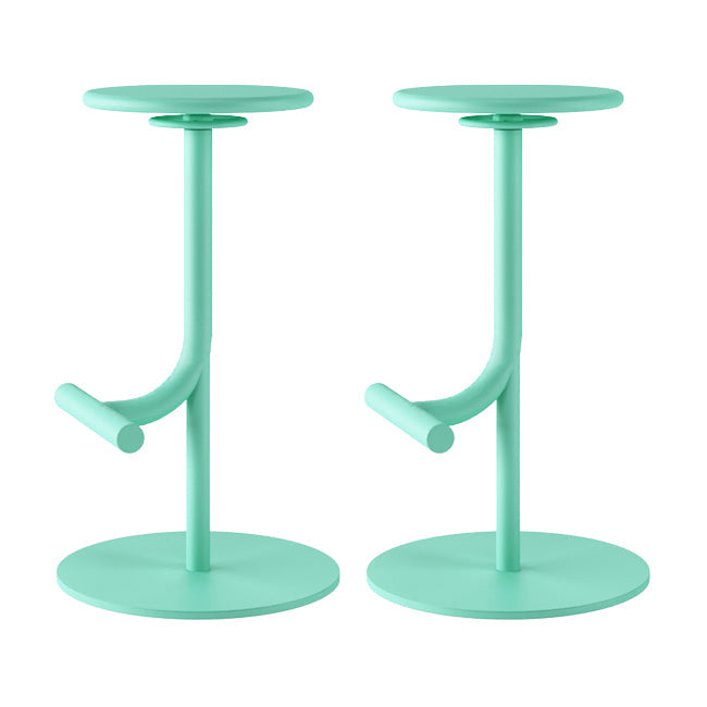 Taburete de bar con asiento redondo moderno y altura ajustable sin respaldo