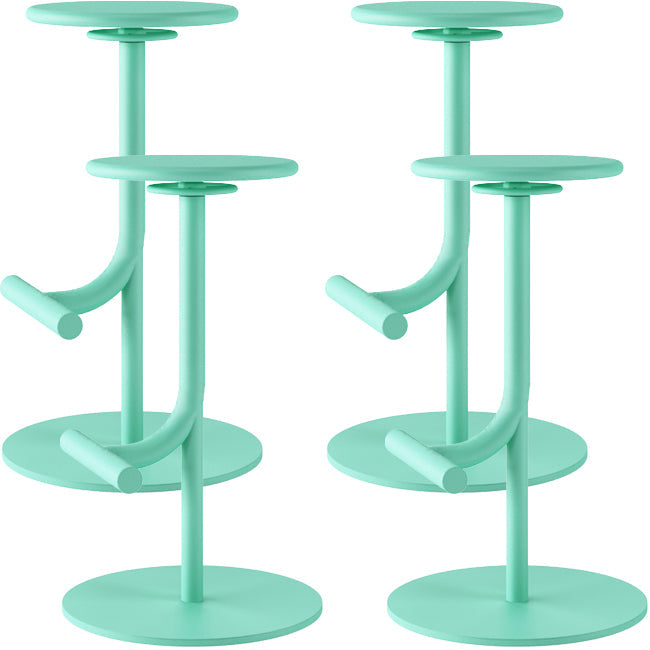 Taburete de bar con asiento redondo moderno y altura ajustable sin respaldo