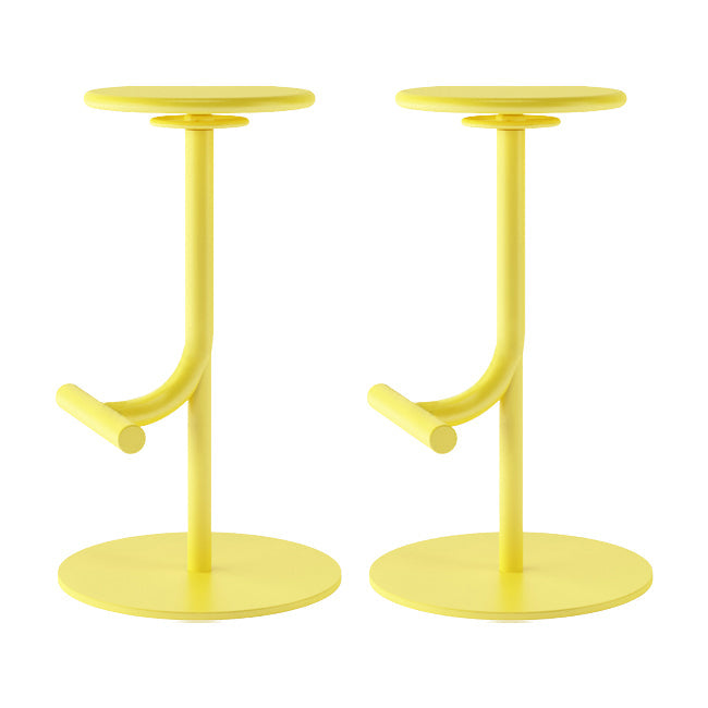 Taburete de bar con asiento redondo moderno y altura ajustable sin respaldo