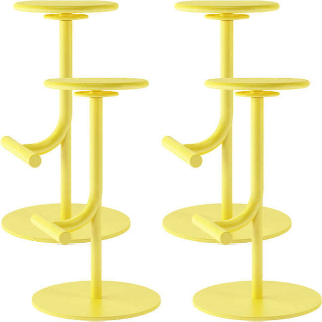 Taburete de bar con asiento redondo moderno y altura ajustable sin respaldo
