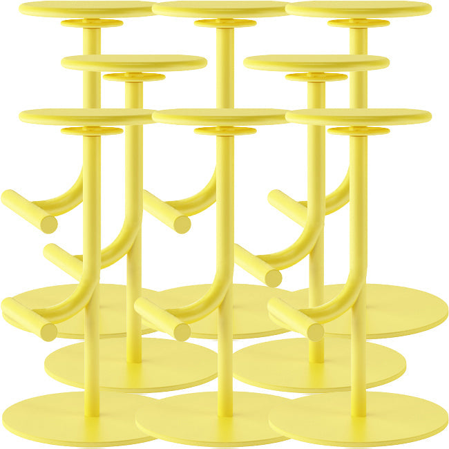 Taburete de bar con asiento redondo moderno y altura ajustable sin respaldo