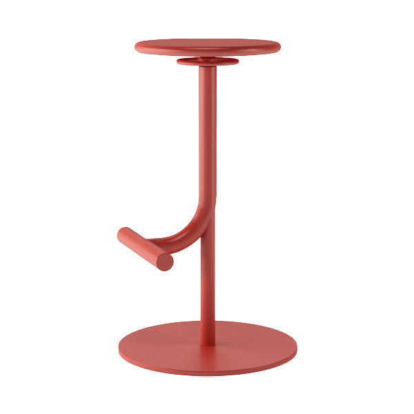 Taburete de bar con asiento redondo moderno y altura ajustable sin respaldo