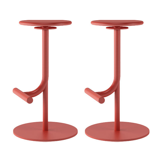 Taburete de bar con asiento redondo moderno y altura ajustable sin respaldo