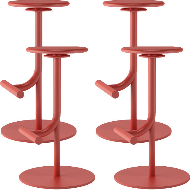 Taburete de bar con asiento redondo moderno y altura ajustable sin respaldo