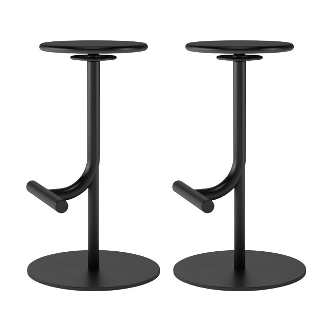 Taburete de bar con asiento redondo moderno y altura ajustable sin respaldo