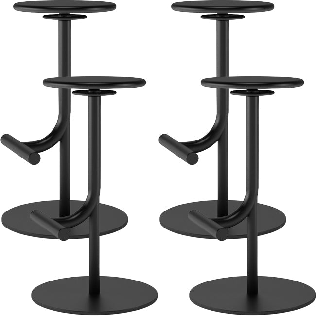 Taburete de bar con asiento redondo moderno y altura ajustable sin respaldo