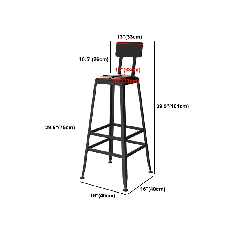 Industrial Black Base Counter Stool Iron Footrest Counter & Bar Stool