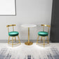 Fabric Round Seat Bar Stools Low Back Gold Iron Base Barstool for Home