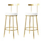 Fabric Round Seat Bar Stools Low Back Gold Iron Base Barstool for Home