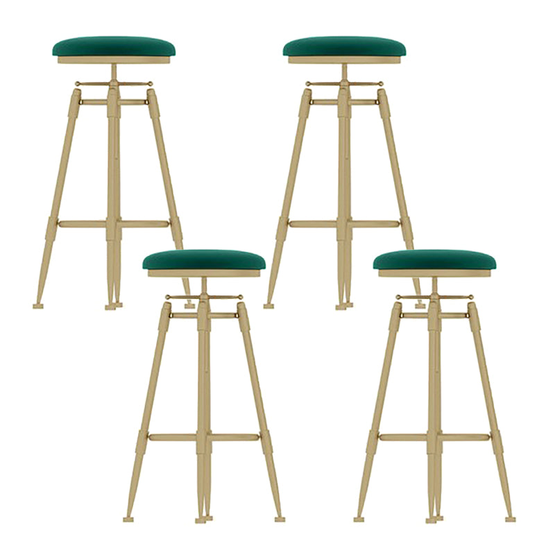 Scandinavian Metal Stool Upholstered Round Seat Counter Stool