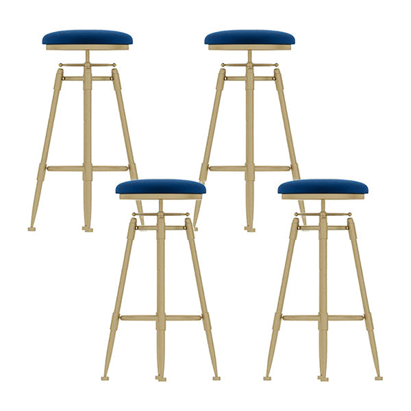 Scandinavian Metal Stool Upholstered Round Seat Counter Stool