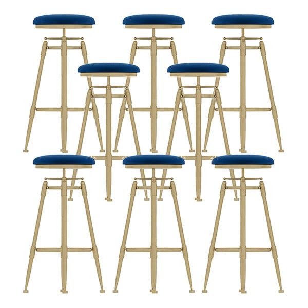 Scandinavian Metal Stool Upholstered Round Seat Counter Stool