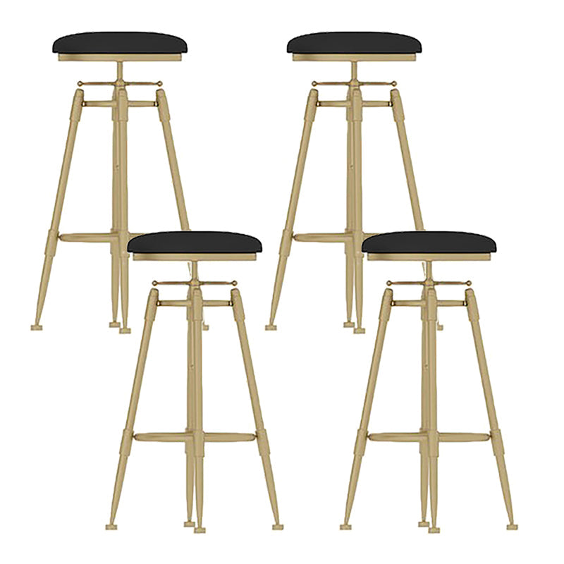 Scandinavian Metal Stool Upholstered Round Seat Counter Stool