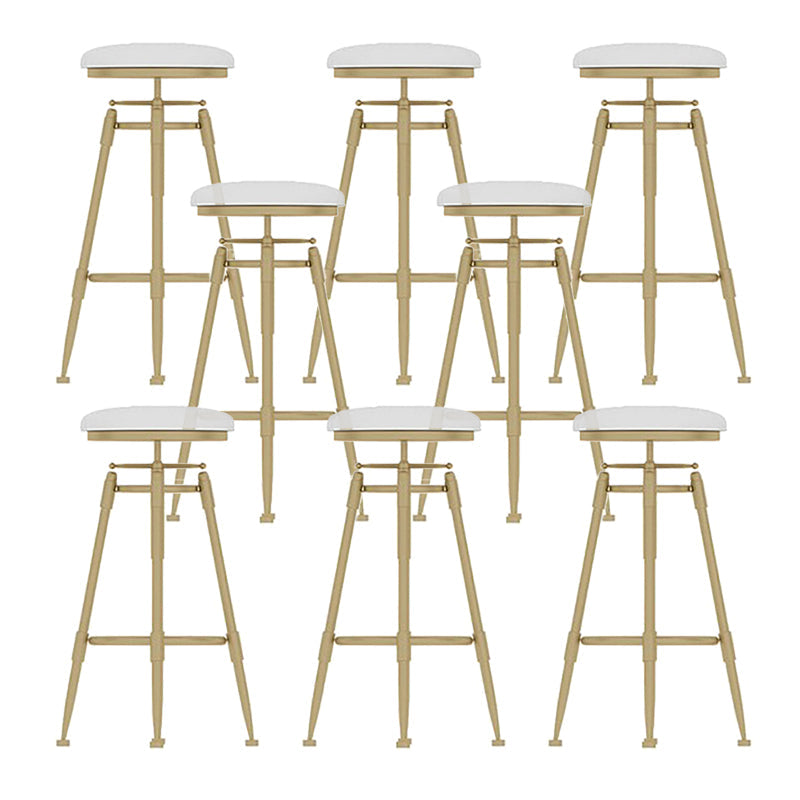 Scandinavian Metal Stool Upholstered Round Seat Counter Stool