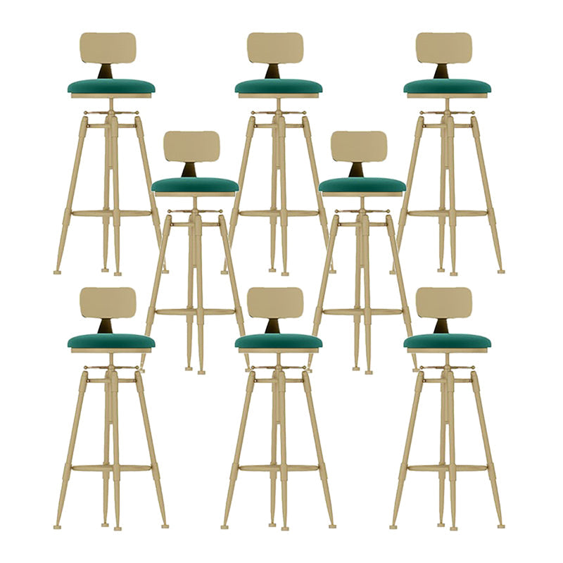 Scandinavian Metal Stool Upholstered Round Seat Counter Stool