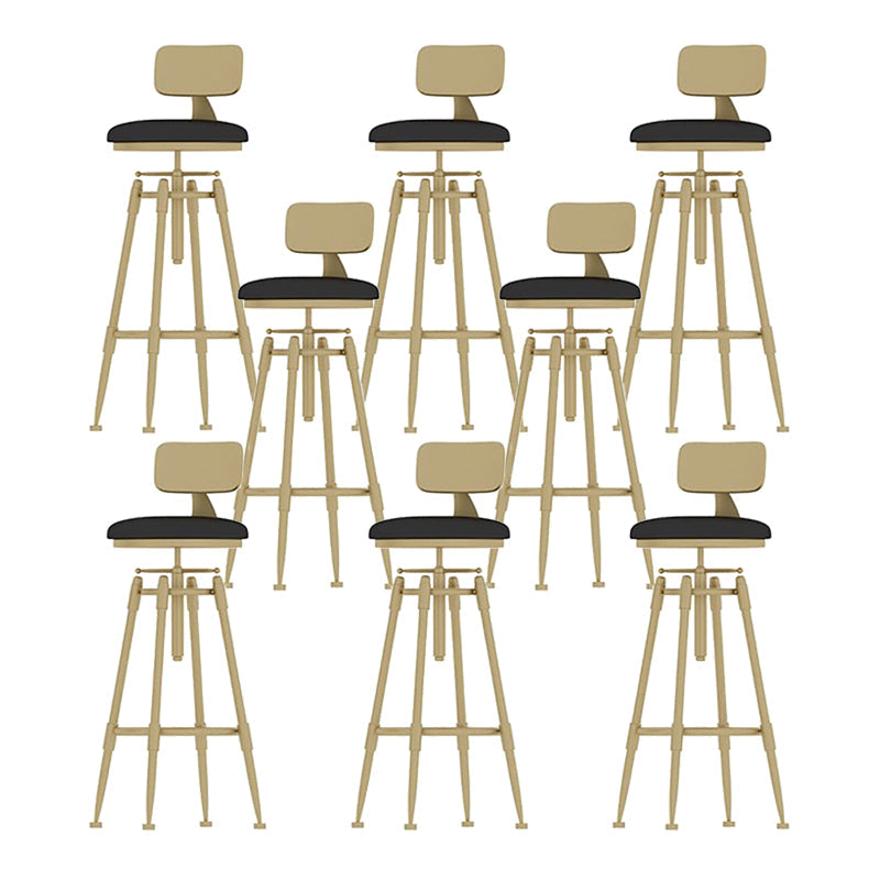 Scandinavian Metal Stool Upholstered Round Seat Counter Stool